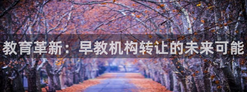 天顺娱乐在943994：教育革新：早教机构转让的未来可能
